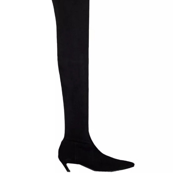 Balenciaga kitten heeled over-the-knee black suede knife boots size 36 - Picture 4 of 17